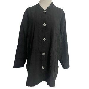 Niche Nilgun Derman Size XL  Top Blouse Button Down Collared Buttons Boxy Artsy